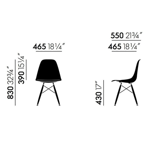 DSW Plastic Eames Chair / Fabric Seat / Maple Base